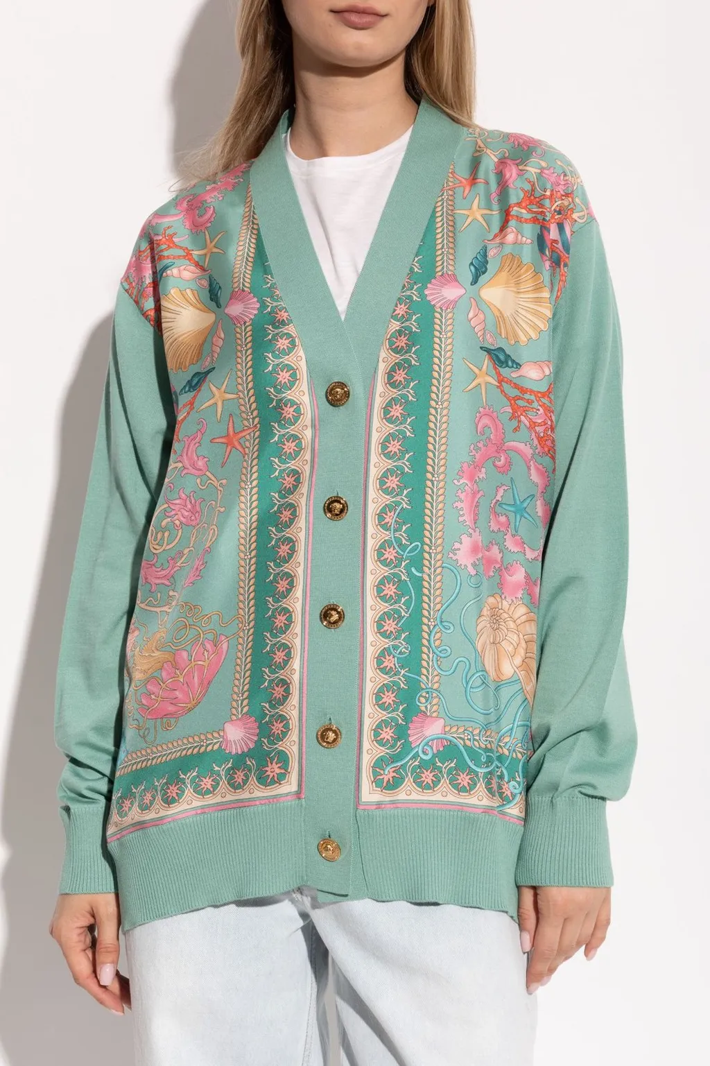Cardigan With Medusa Amplified Print