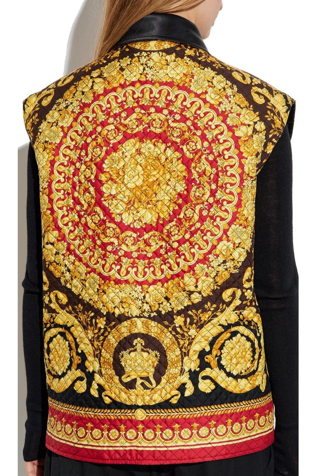 Quilted Vest With Baroque Print