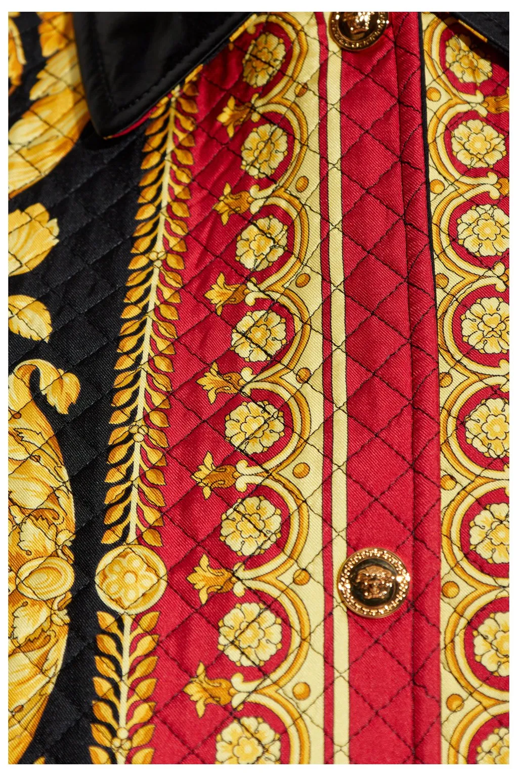 Quilted Vest With Baroque Print