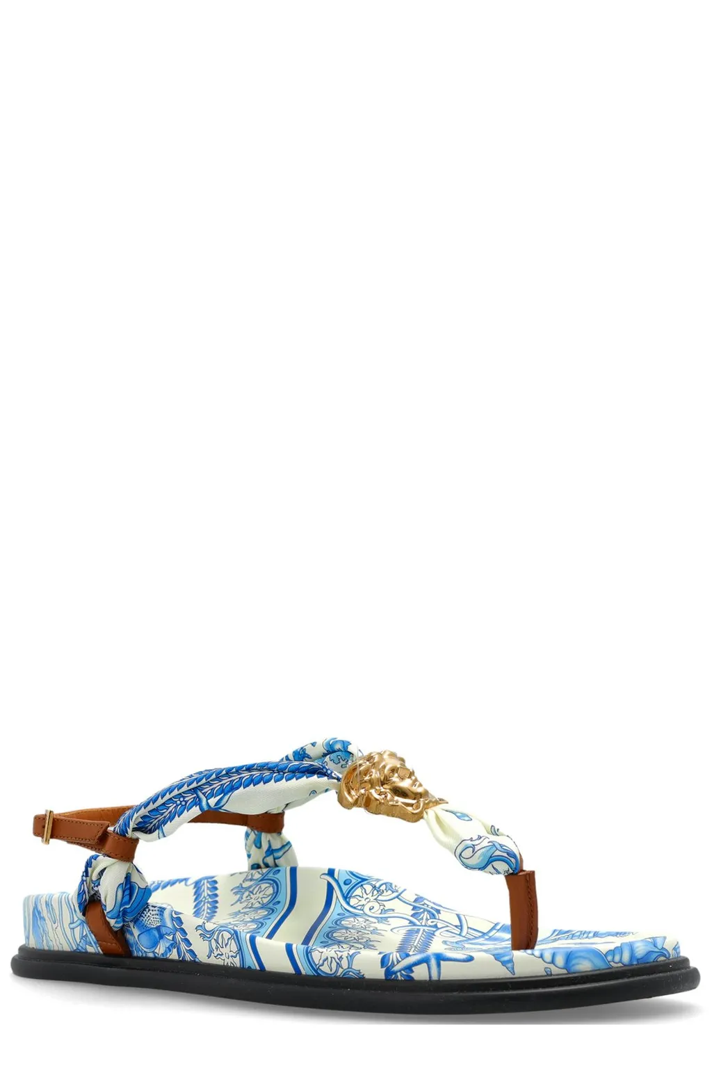 Thong Sandals With Scarf Detail