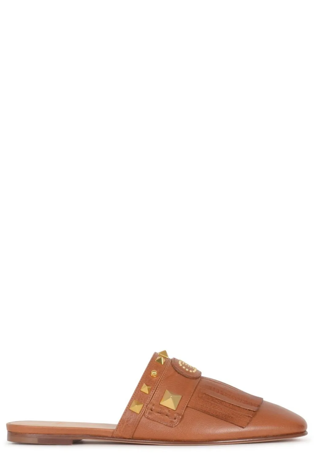 Mules With Studs And Fringe