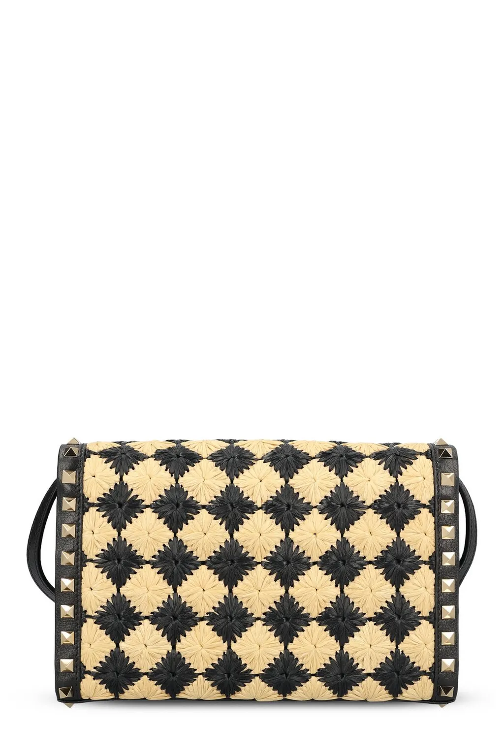 Studded Woven Shoulder Bag