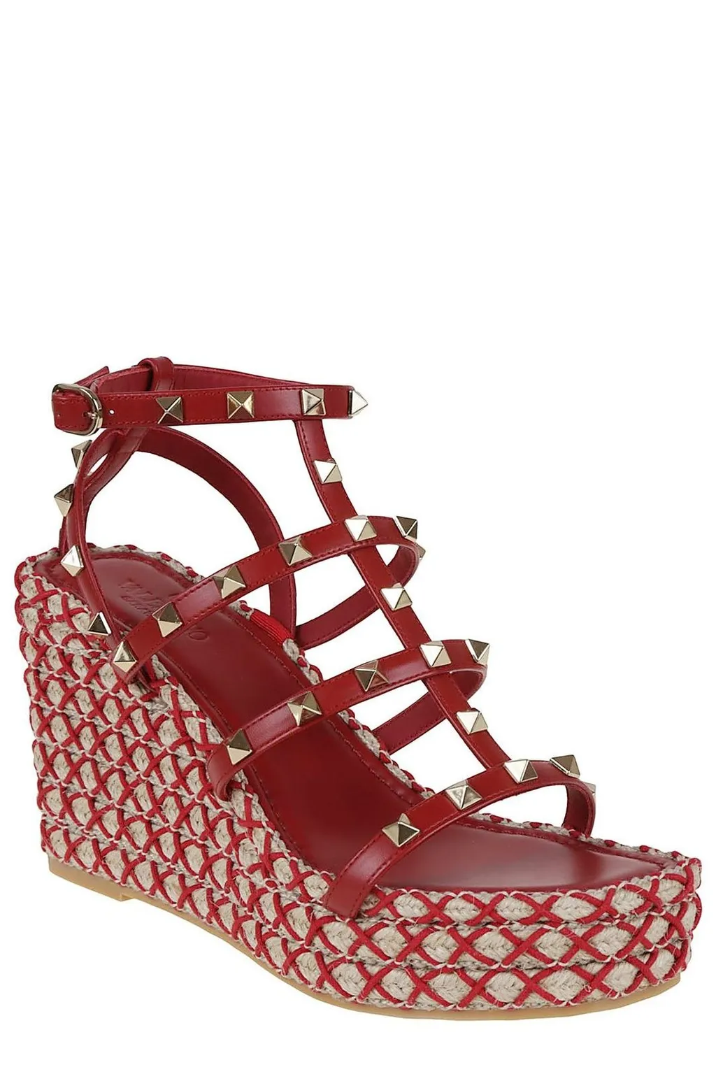 Studded Wedge Espadrille Sandals