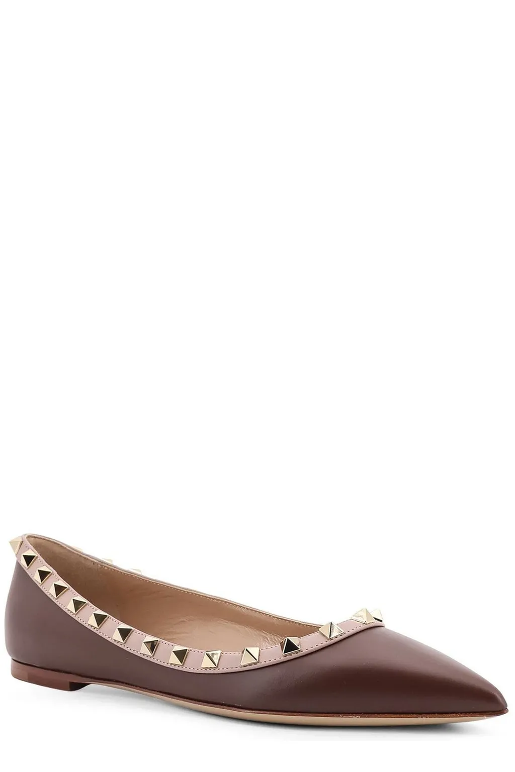Studded Pointed Toe Ballet Flats