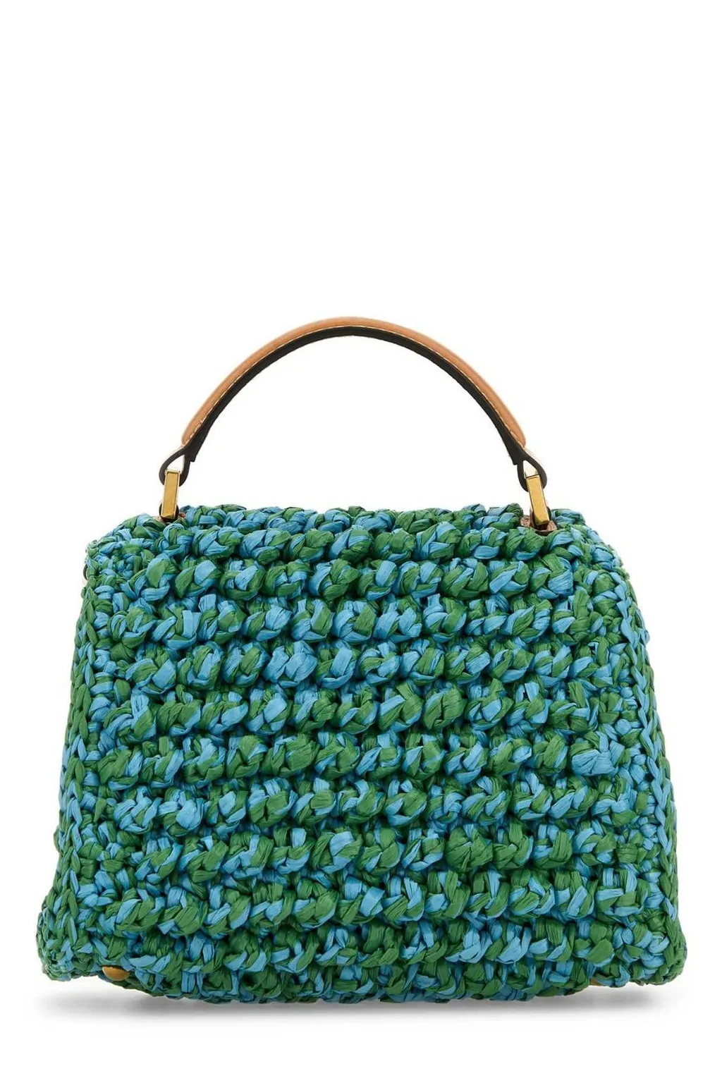 Vltn Times Raffia Top Handle Bag