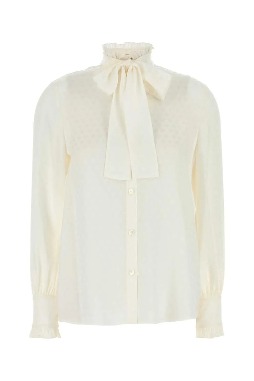 High-Neck Bow Blouse