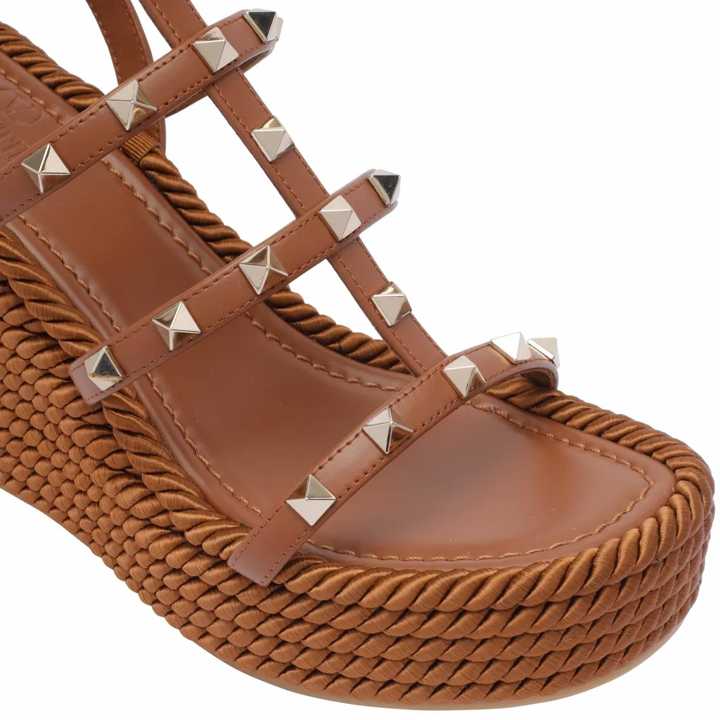 Studded Wedge Platform Sandals