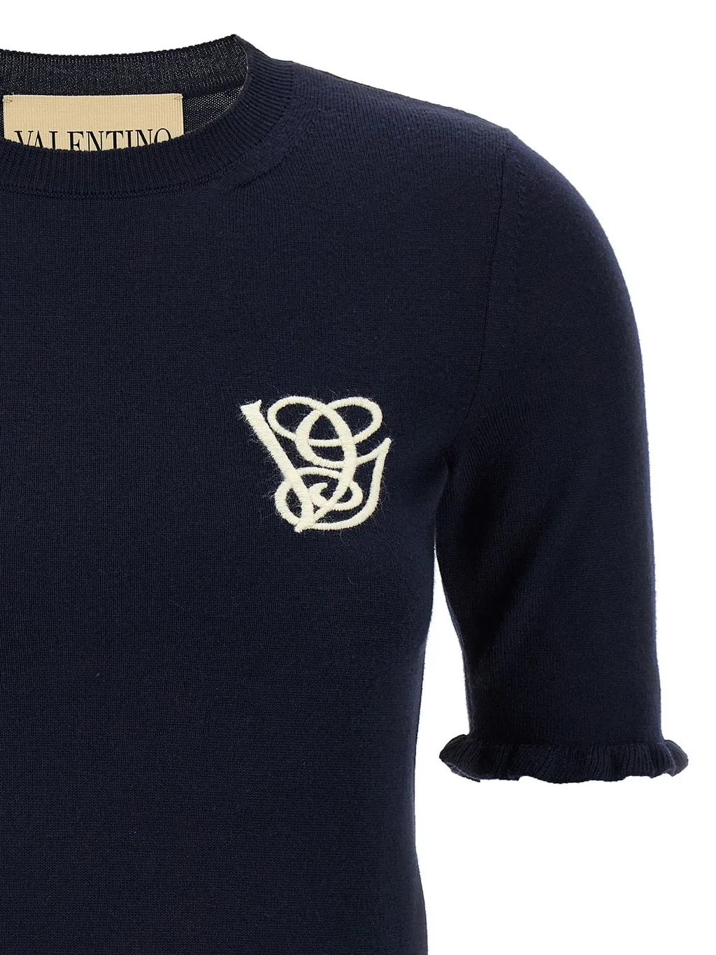 Embroidered Logo Knit Top