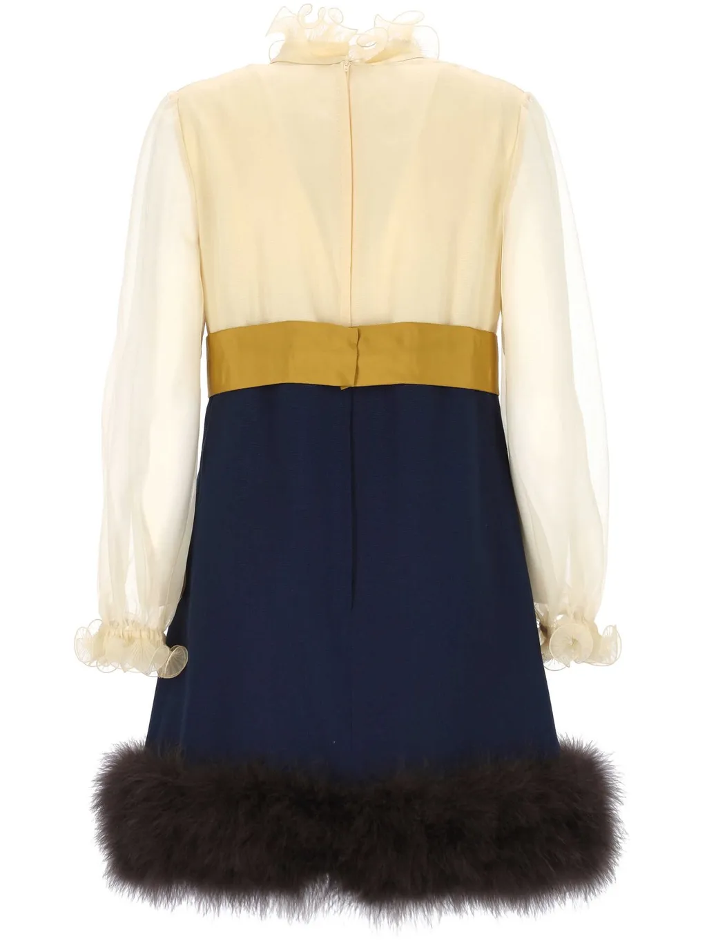 Mini Dress With Feather Trim
