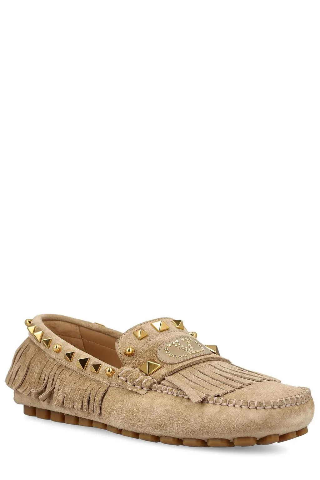 Moccasins With Studs And Fringe