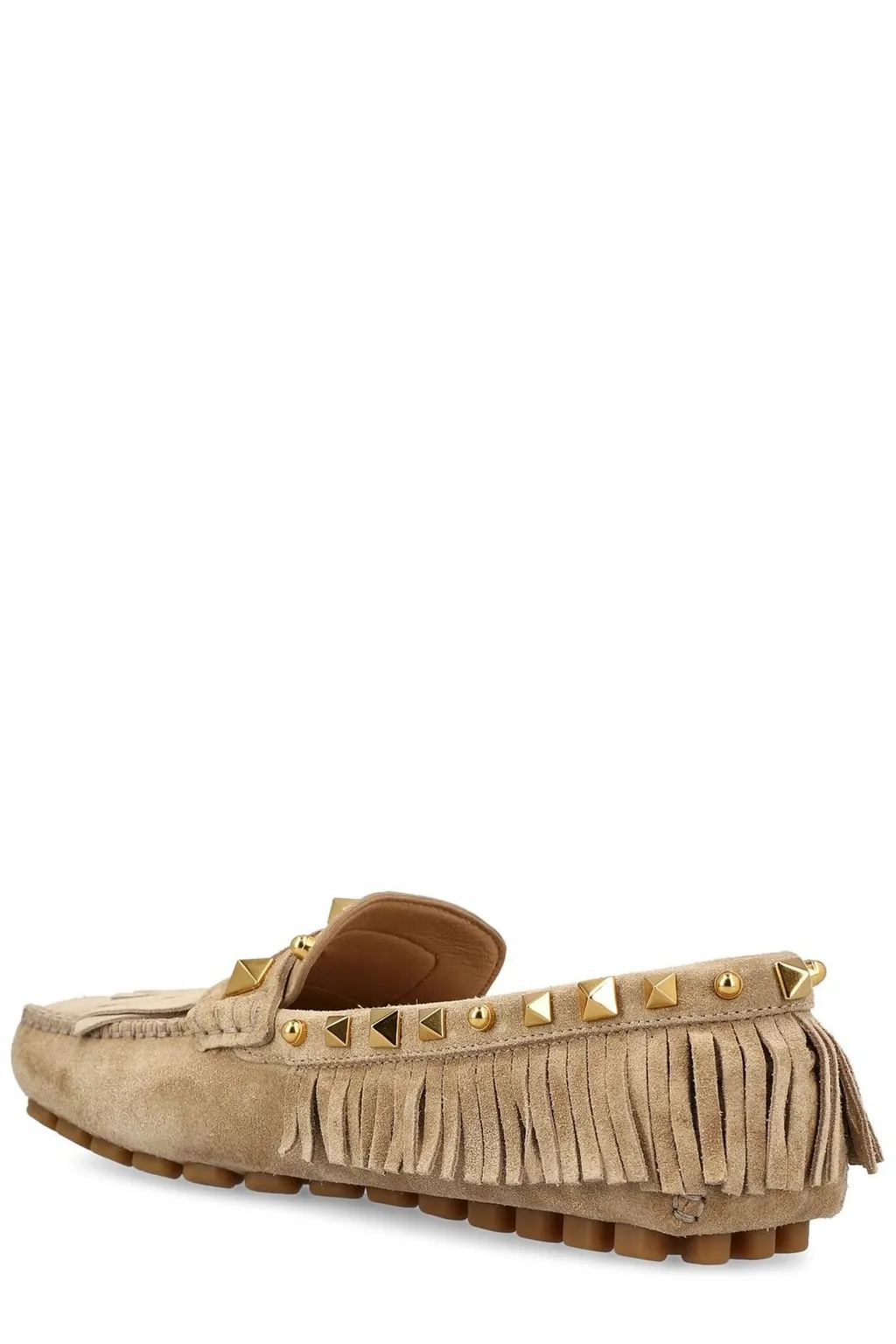 Moccasins With Studs And Fringe