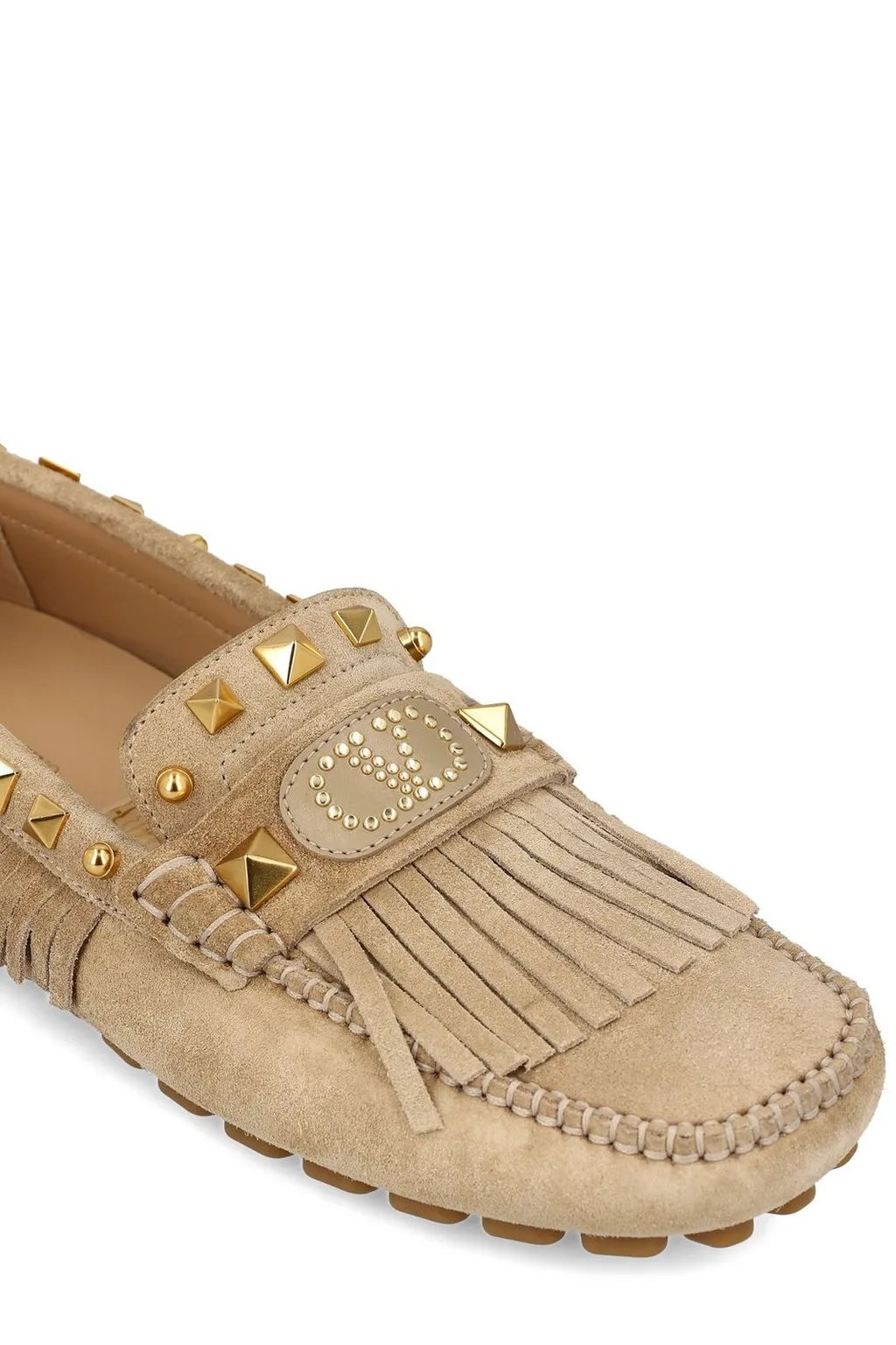 Moccasins With Studs And Fringe
