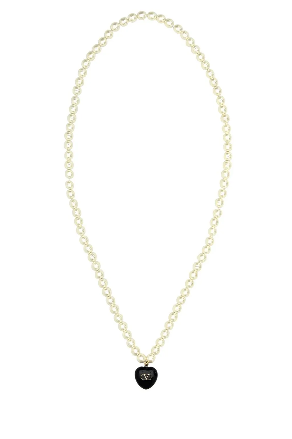 Pearl Necklace With Heart Charm