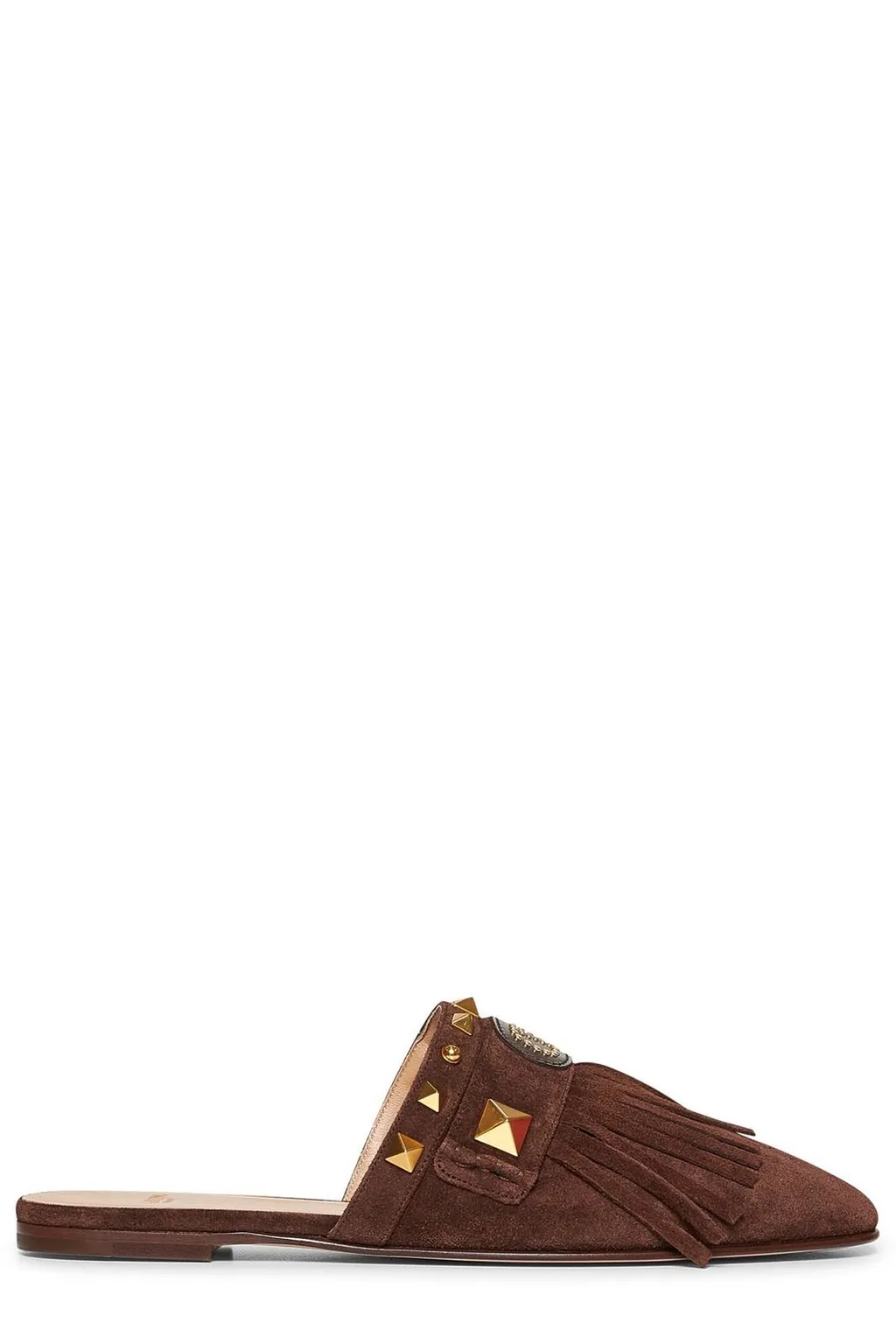 Mules With Studs And Fringes