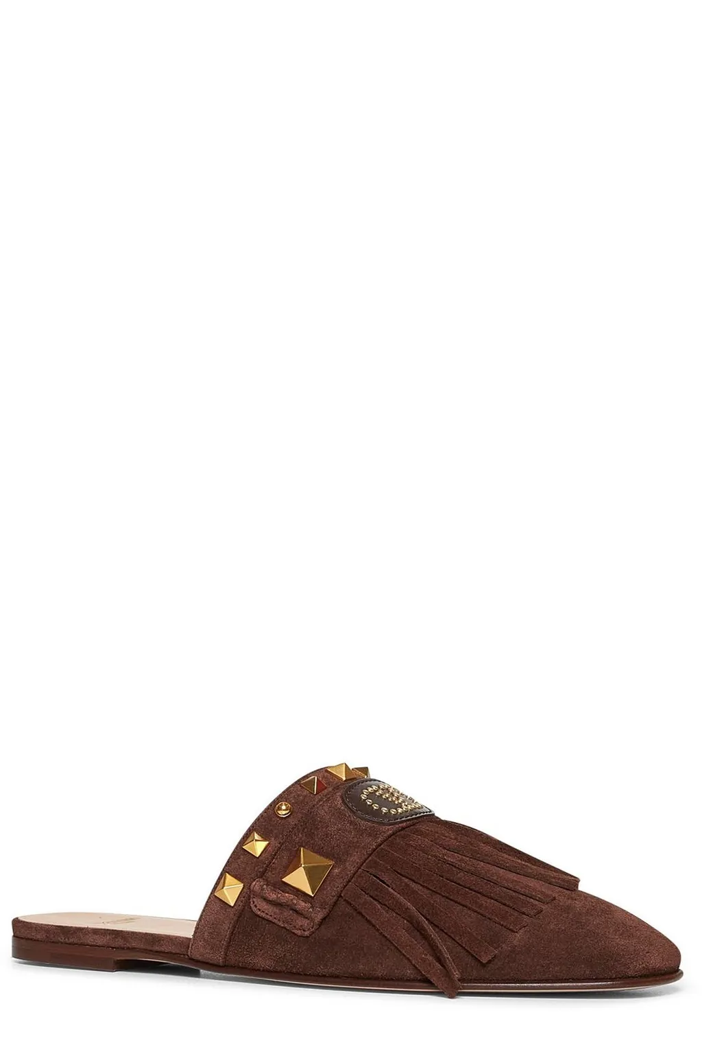 Mules With Studs And Fringes