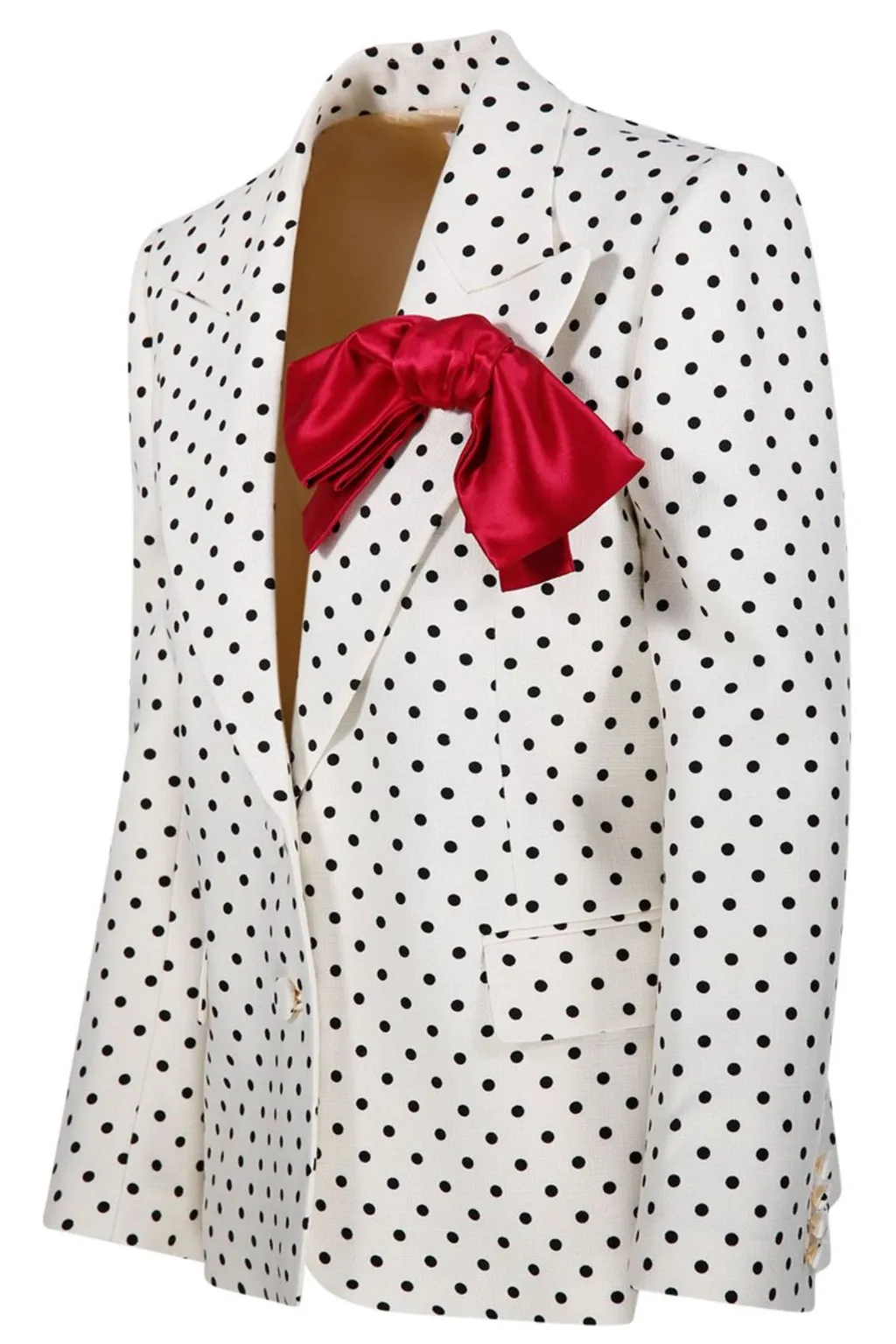 Polka Dot Blazer With Bow Detail