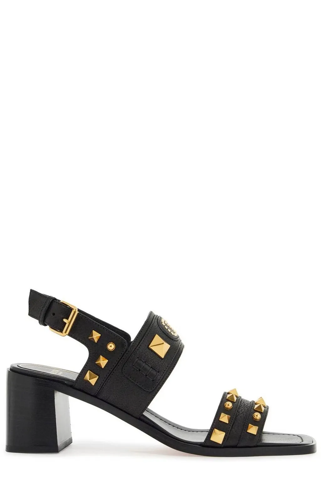 Studded Leather Slingback Sandals
