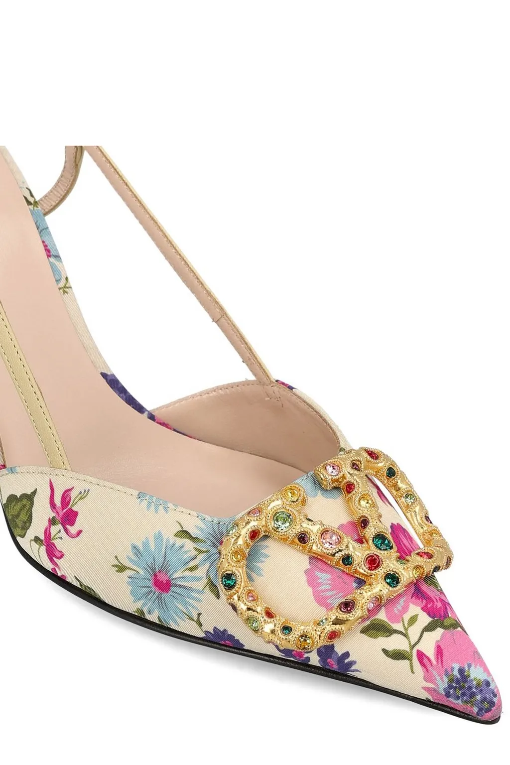 Floral Slingback Pumps