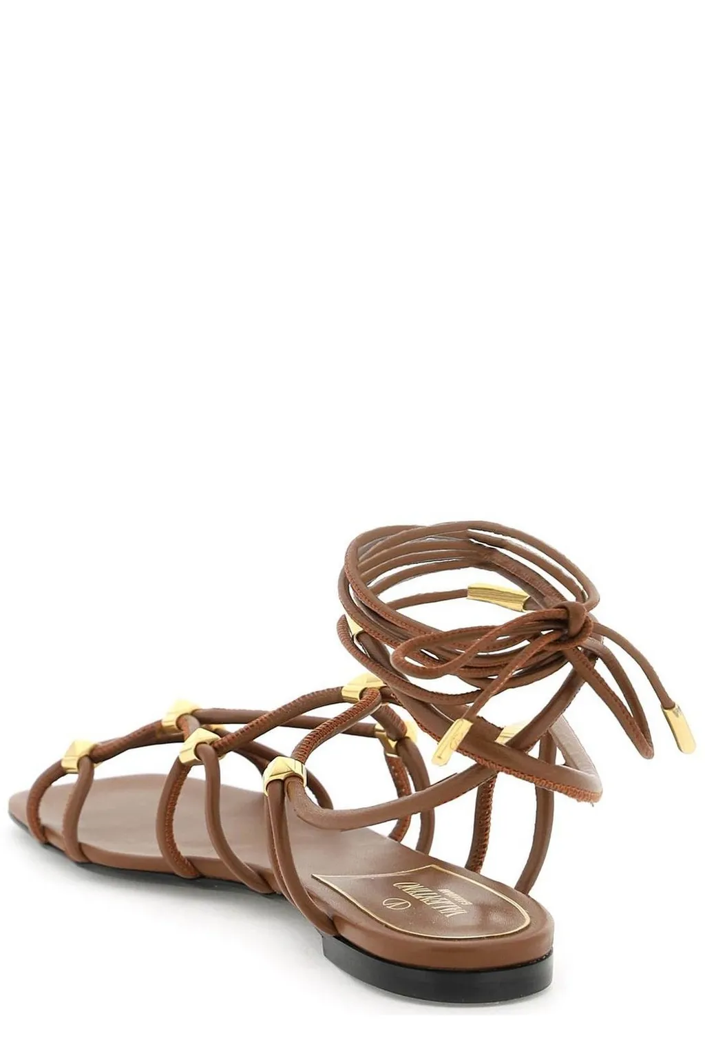 Studded Lace-Up Gladiator Sandals