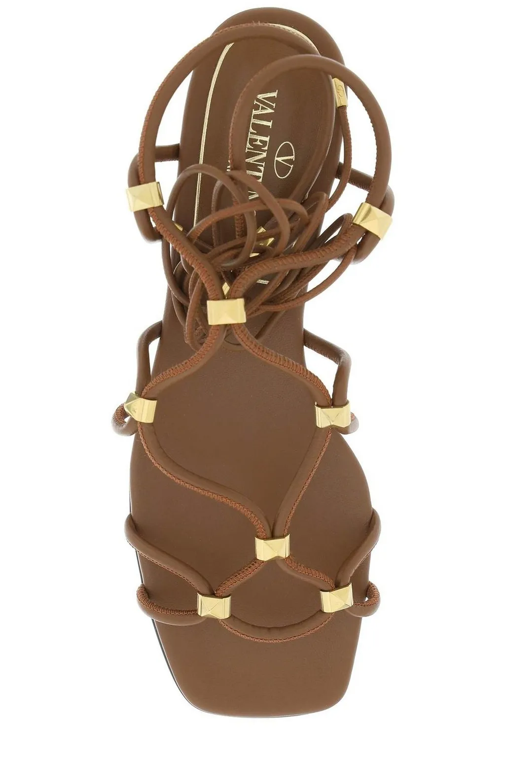 Studded Lace-Up Gladiator Sandals