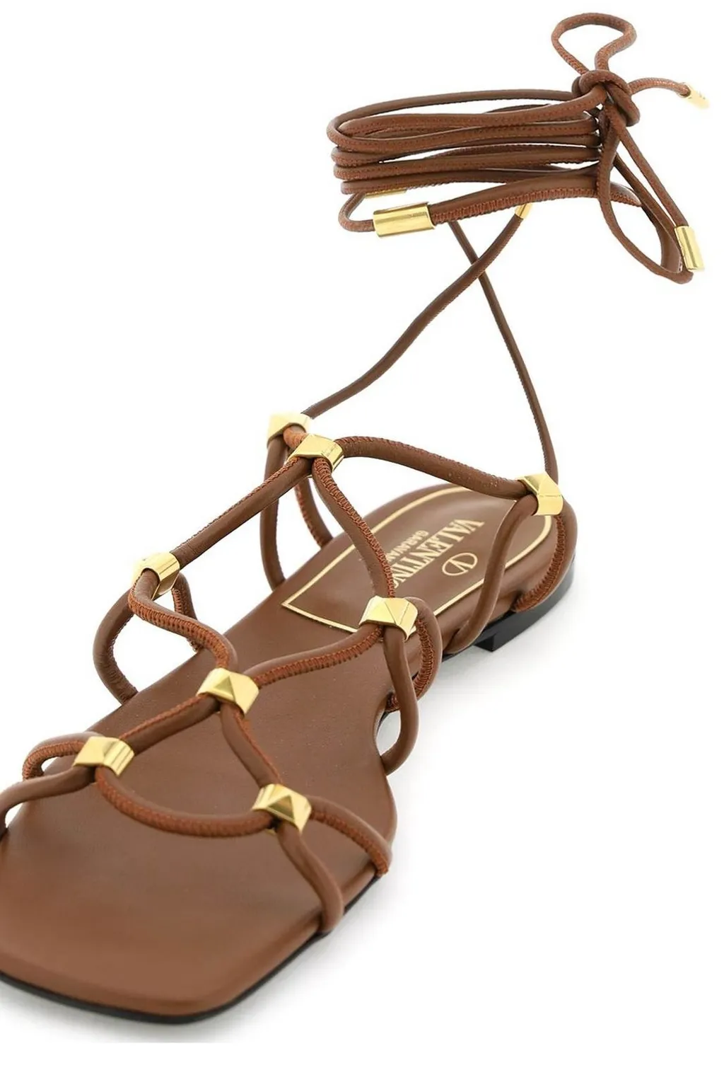 Studded Lace-Up Gladiator Sandals