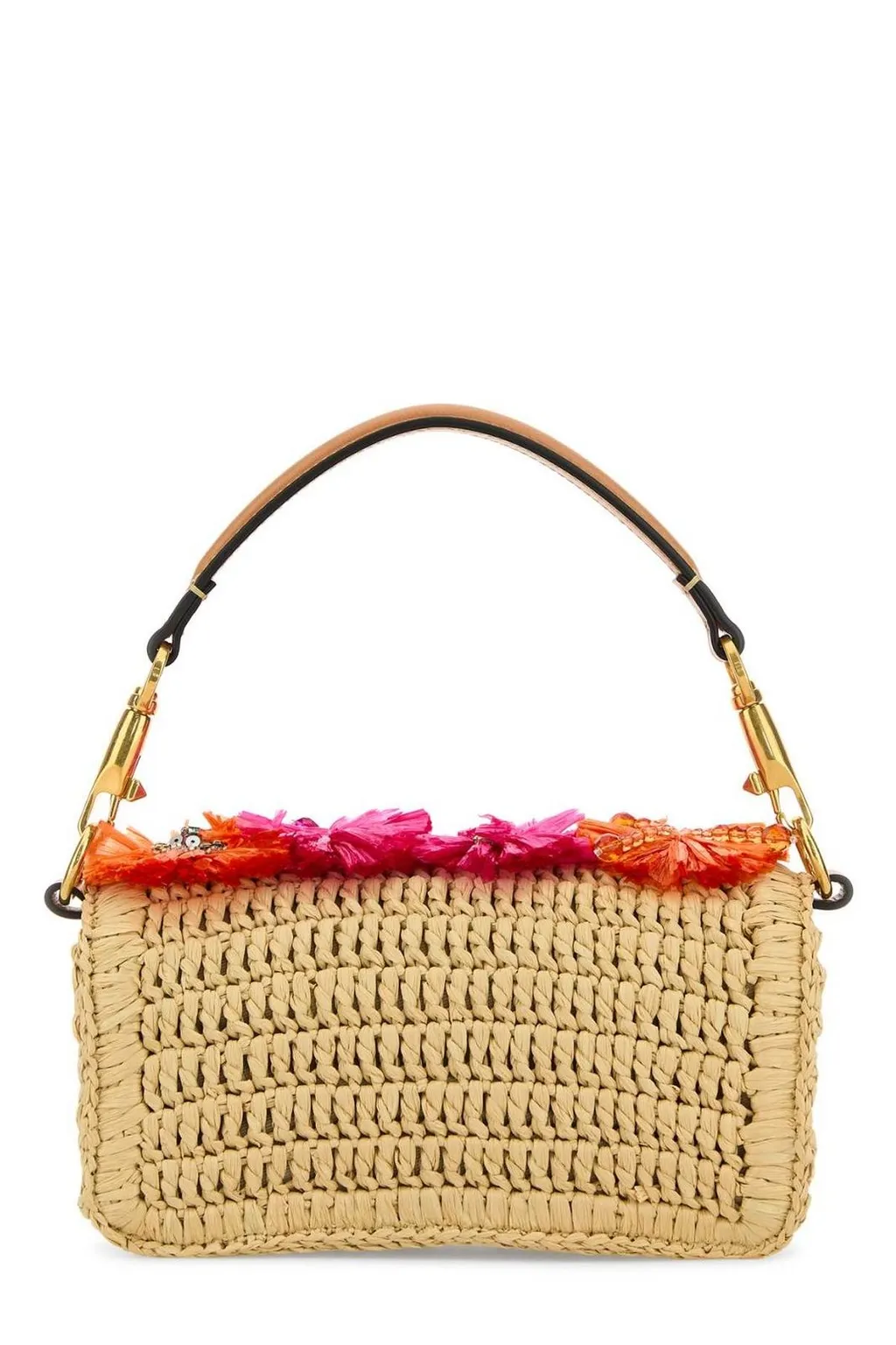Valentino Garavani Vlogo Raffia Shoulder Bag
