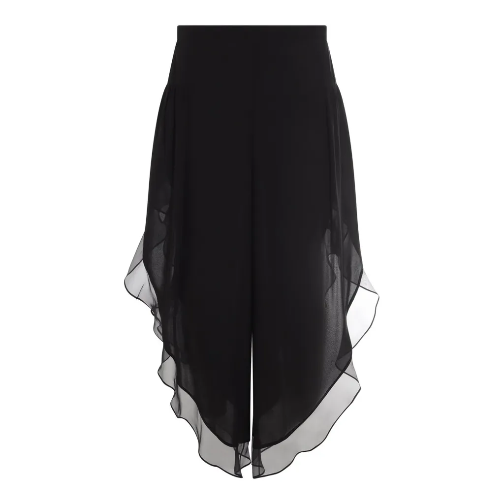 Wide-Leg Overlay Pants