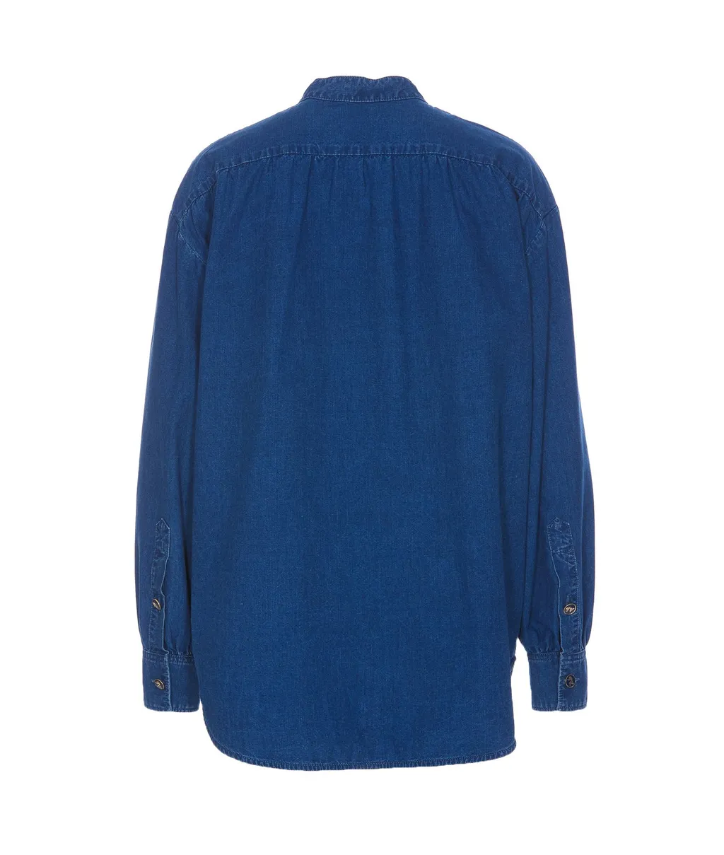 Denim Ruffled Shirt