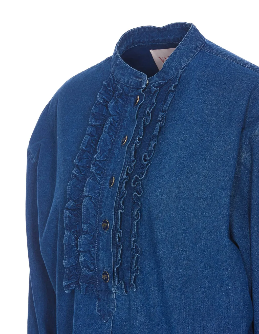 Denim Ruffled Shirt