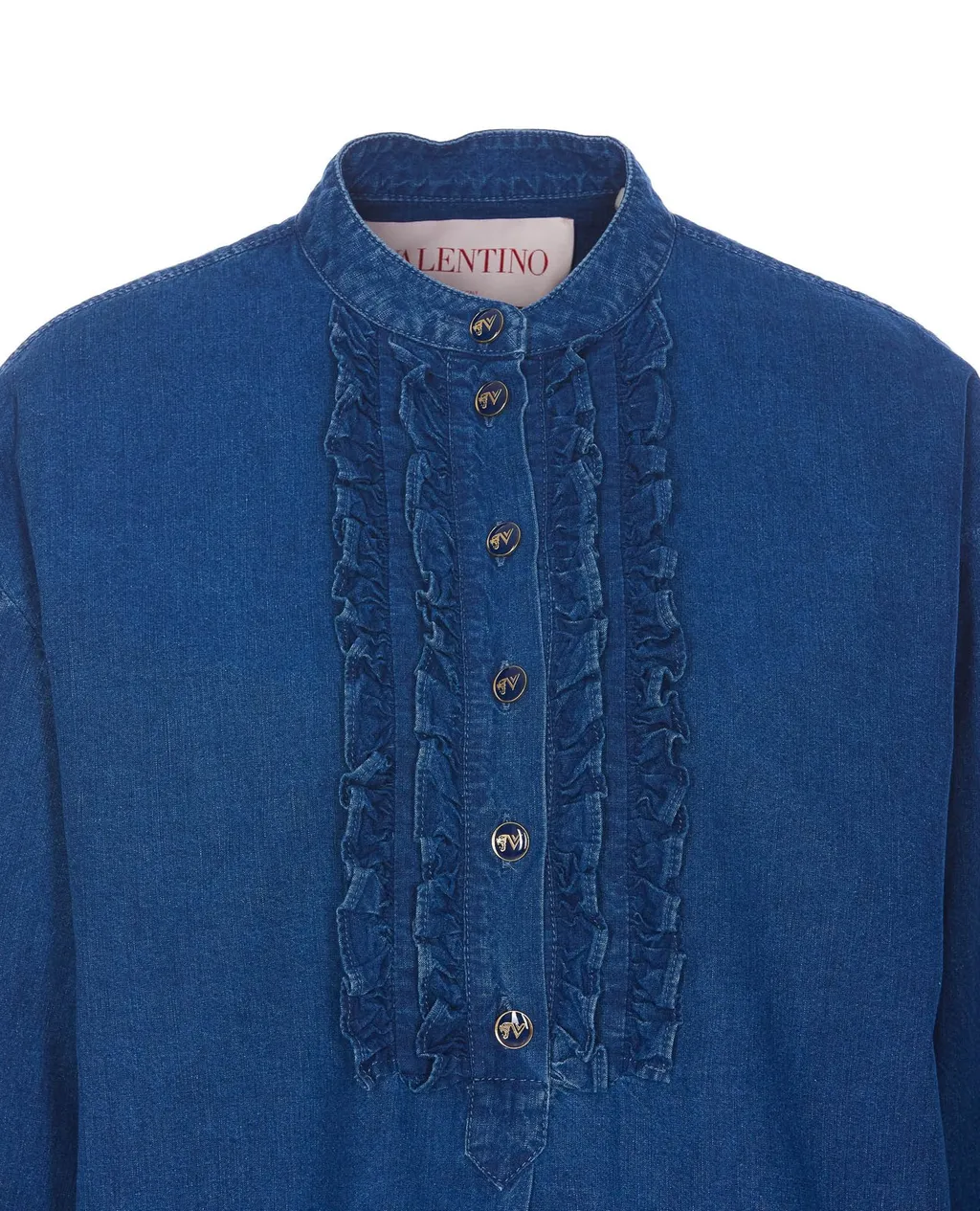 Denim Ruffled Shirt