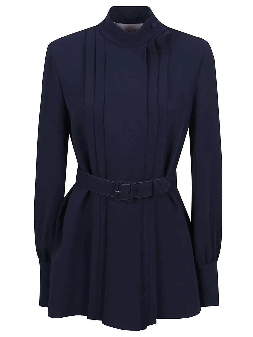 Long-Sleeve Belted Mini Dress