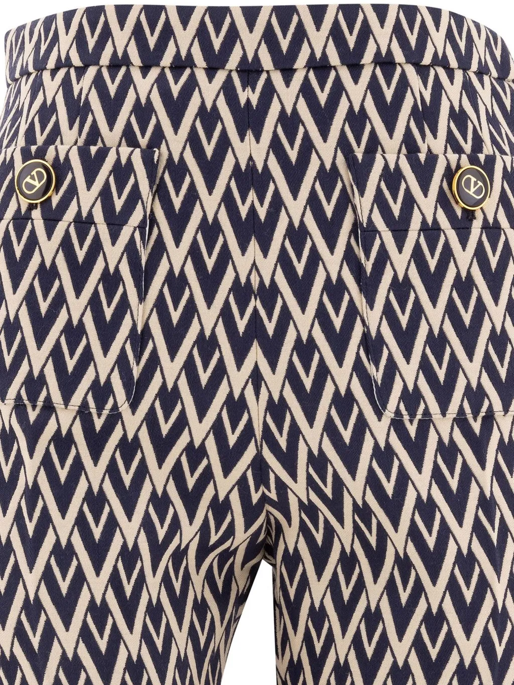 High-Waisted Patterned Trousers