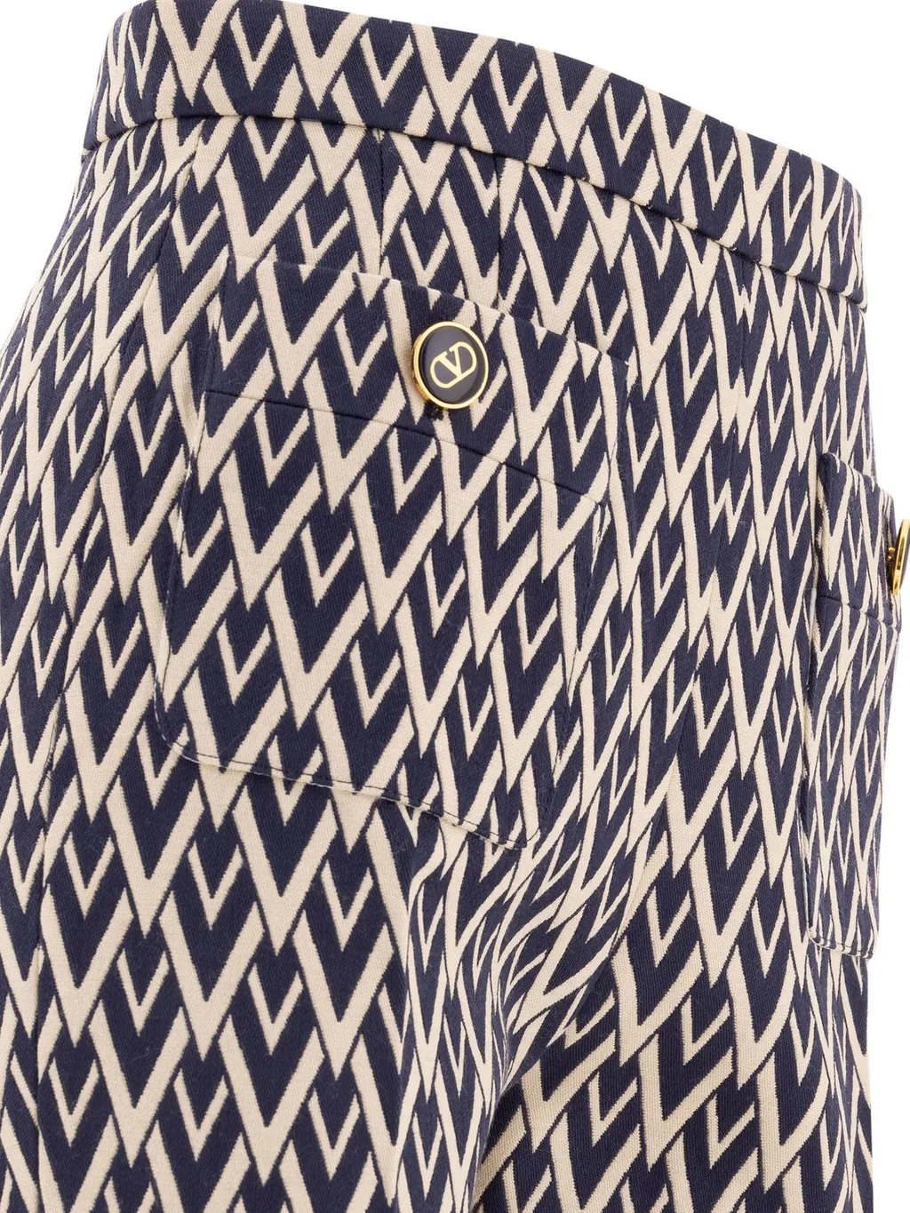 High-Waisted Patterned Trousers