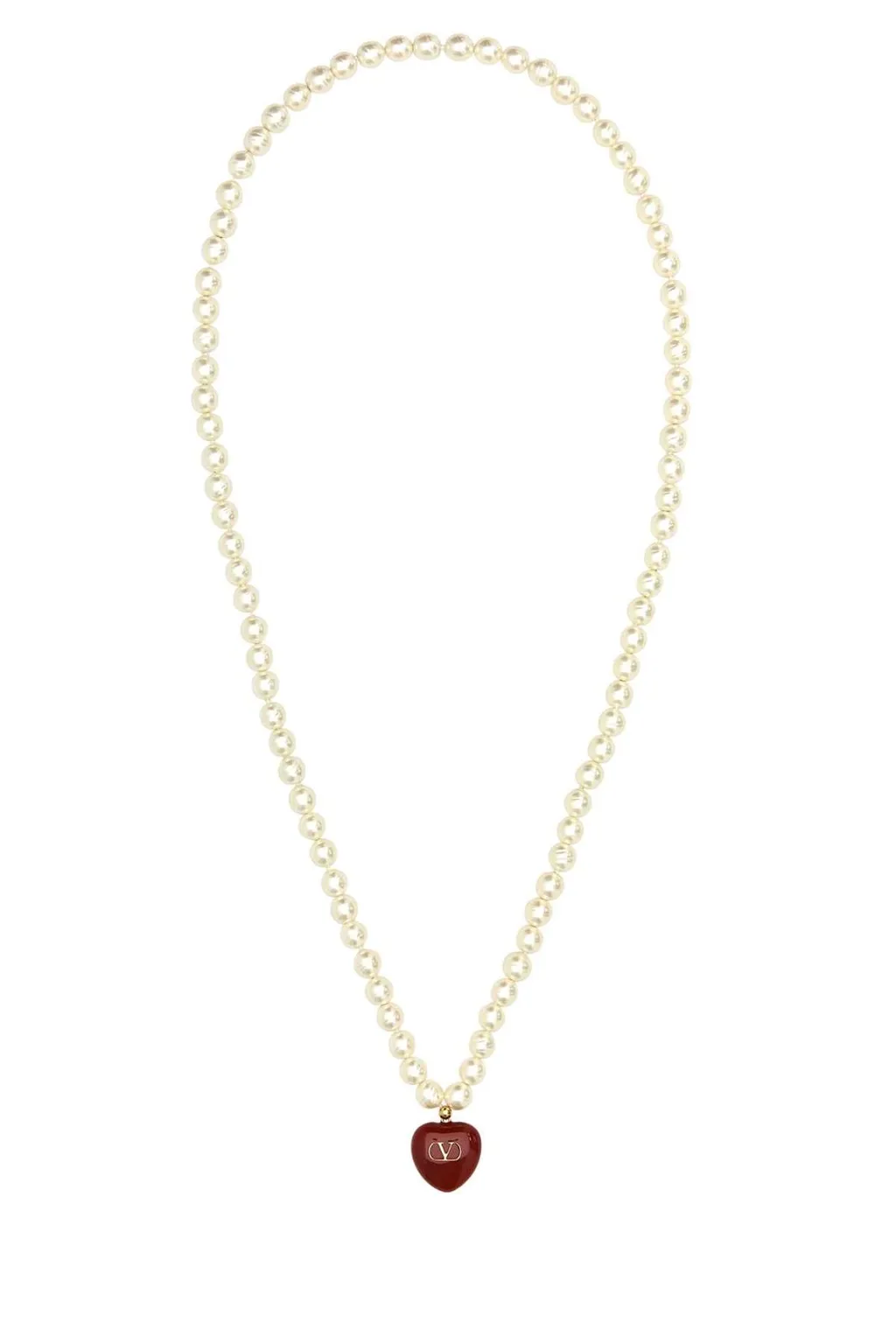 Pearl Necklace With Heart Charm