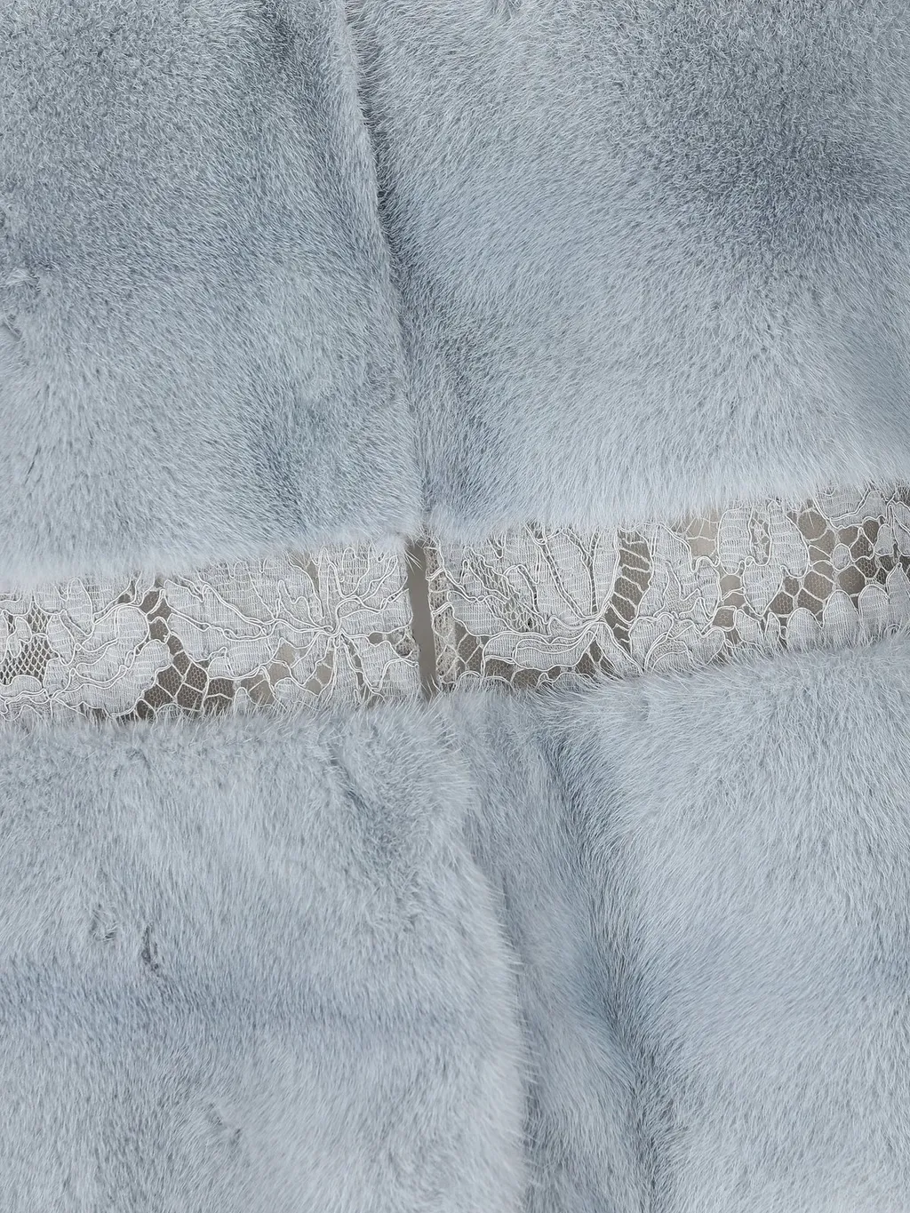 Sleeveless Fur Vest With Lace Inserts