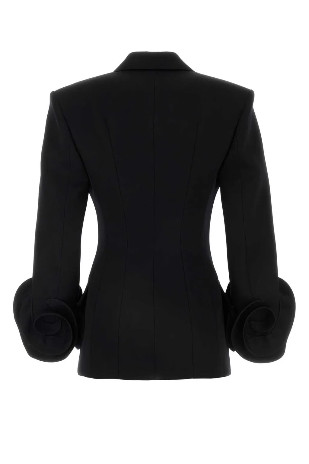 Double-Breasted Blazer With Rose Detail
