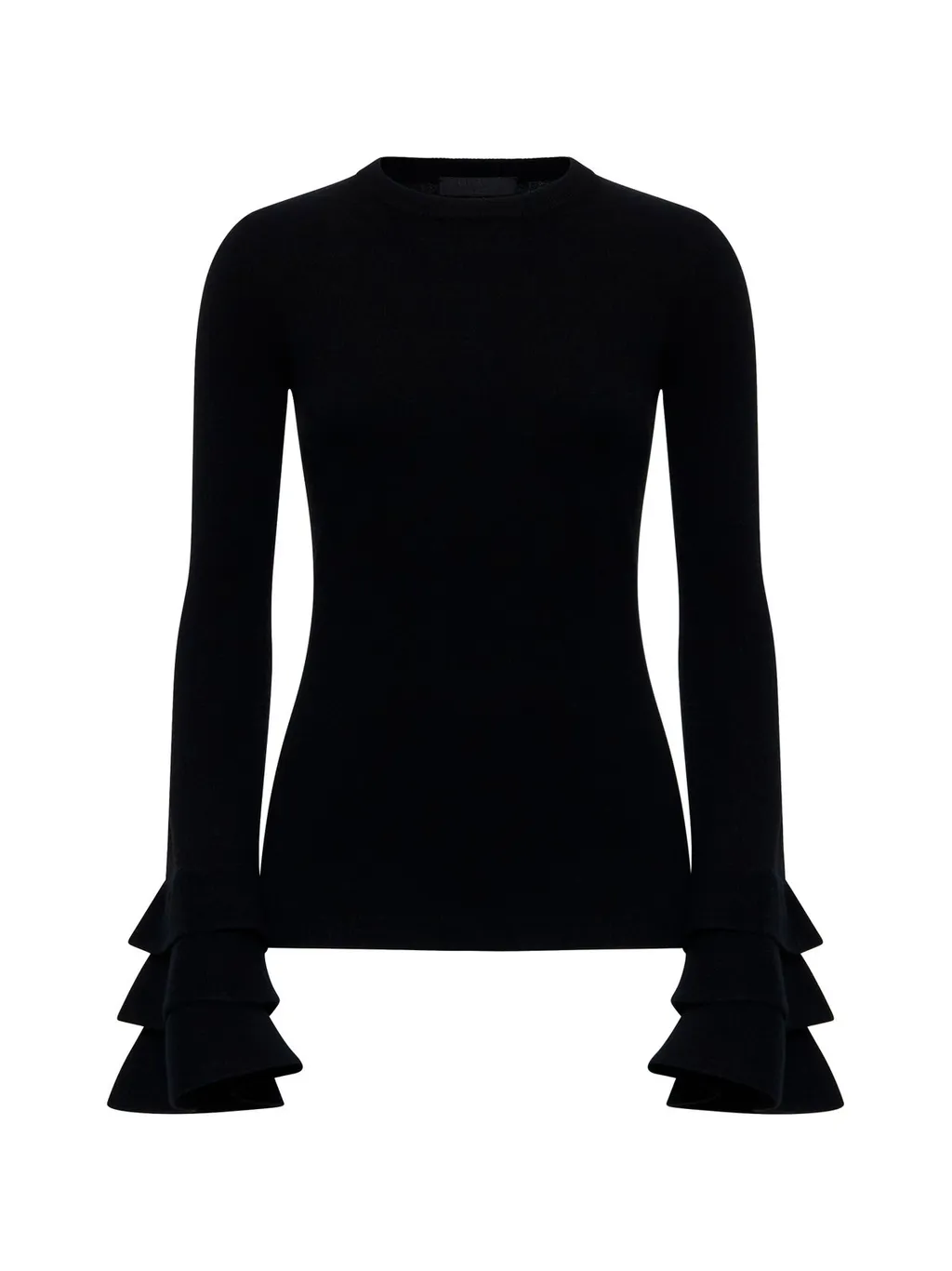 Long Sleeve Knit Top With Ruffled Cuffs