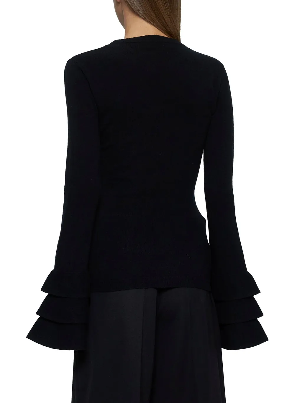 Long Sleeve Knit Top With Ruffled Cuffs