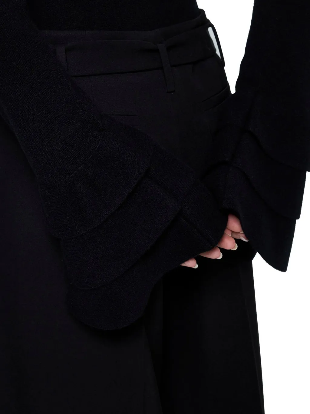 Long Sleeve Knit Top With Ruffled Cuffs