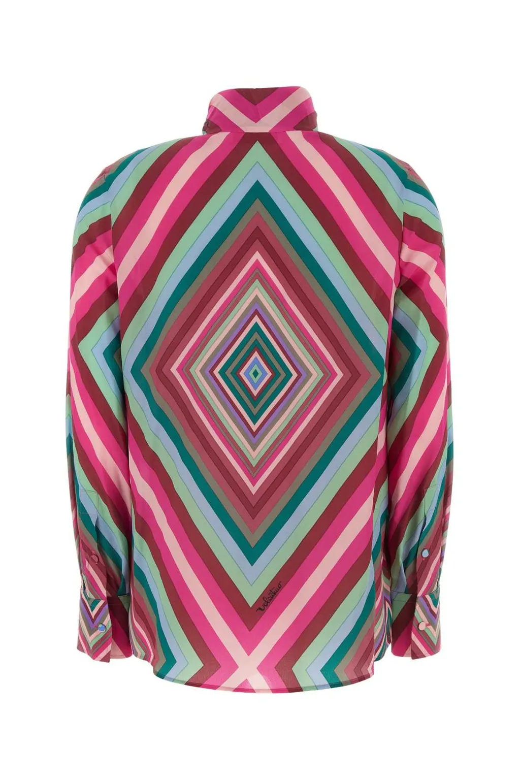 Printed Silk Twill Scarf Blouse