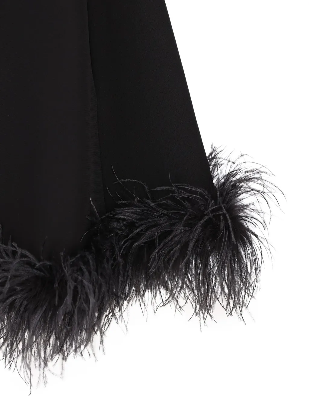 Feather-Trimmed Mini Dress