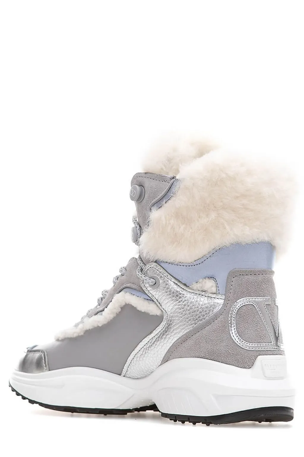 High-Top Sneakers With Shearling Trim