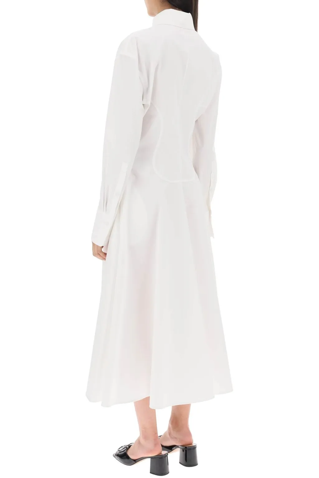 Shirt Dress With Flower Appliqué