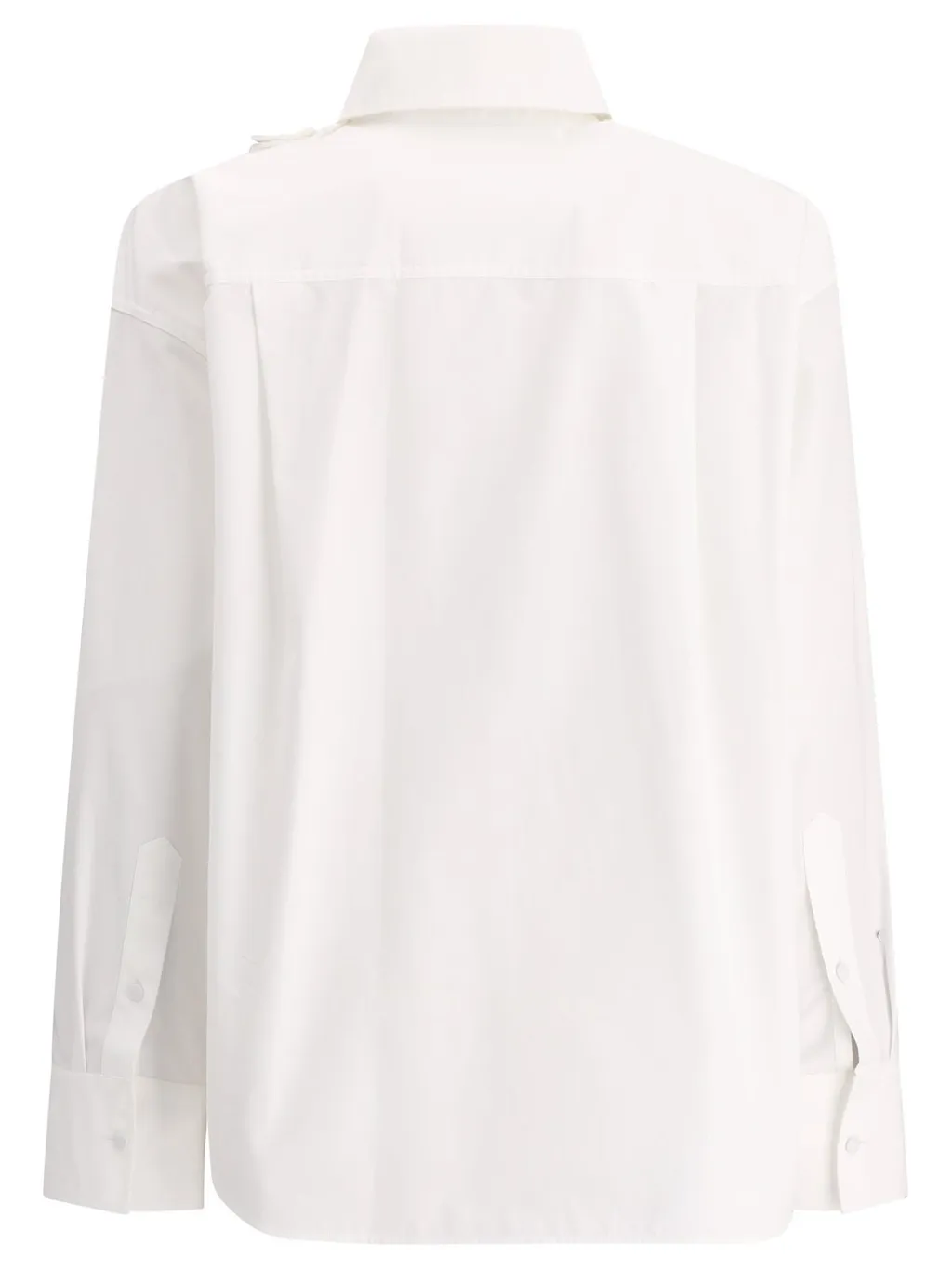 Cotton Poplin Shirt With Floral Appliqué