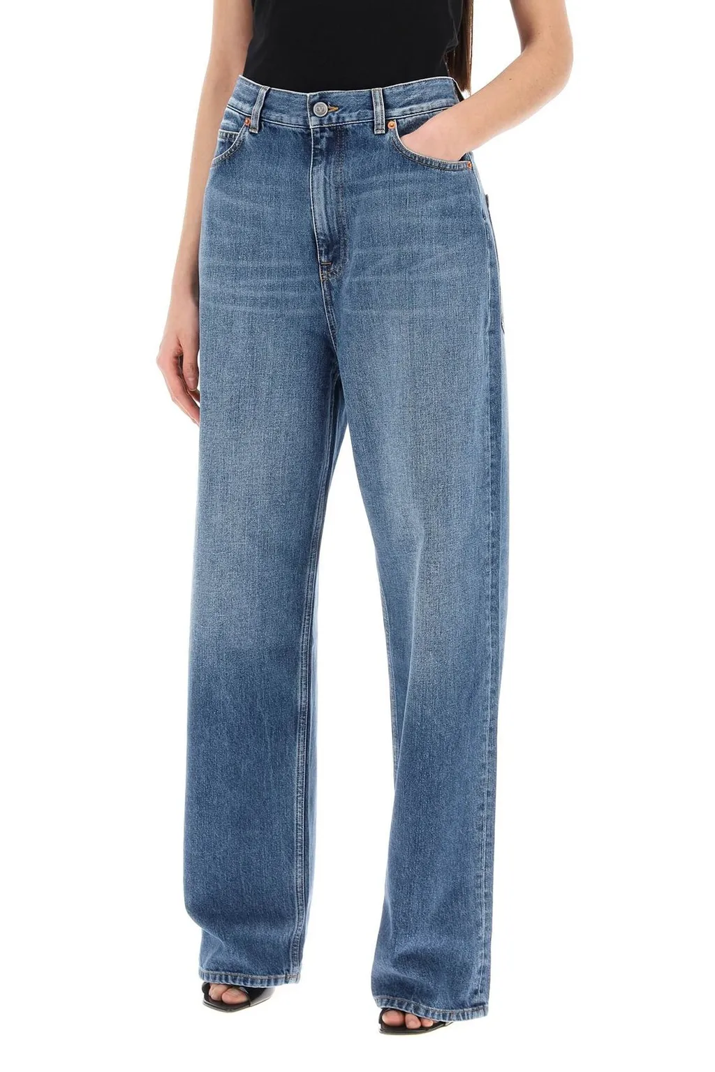 High-Waisted Wide-Leg Jeans