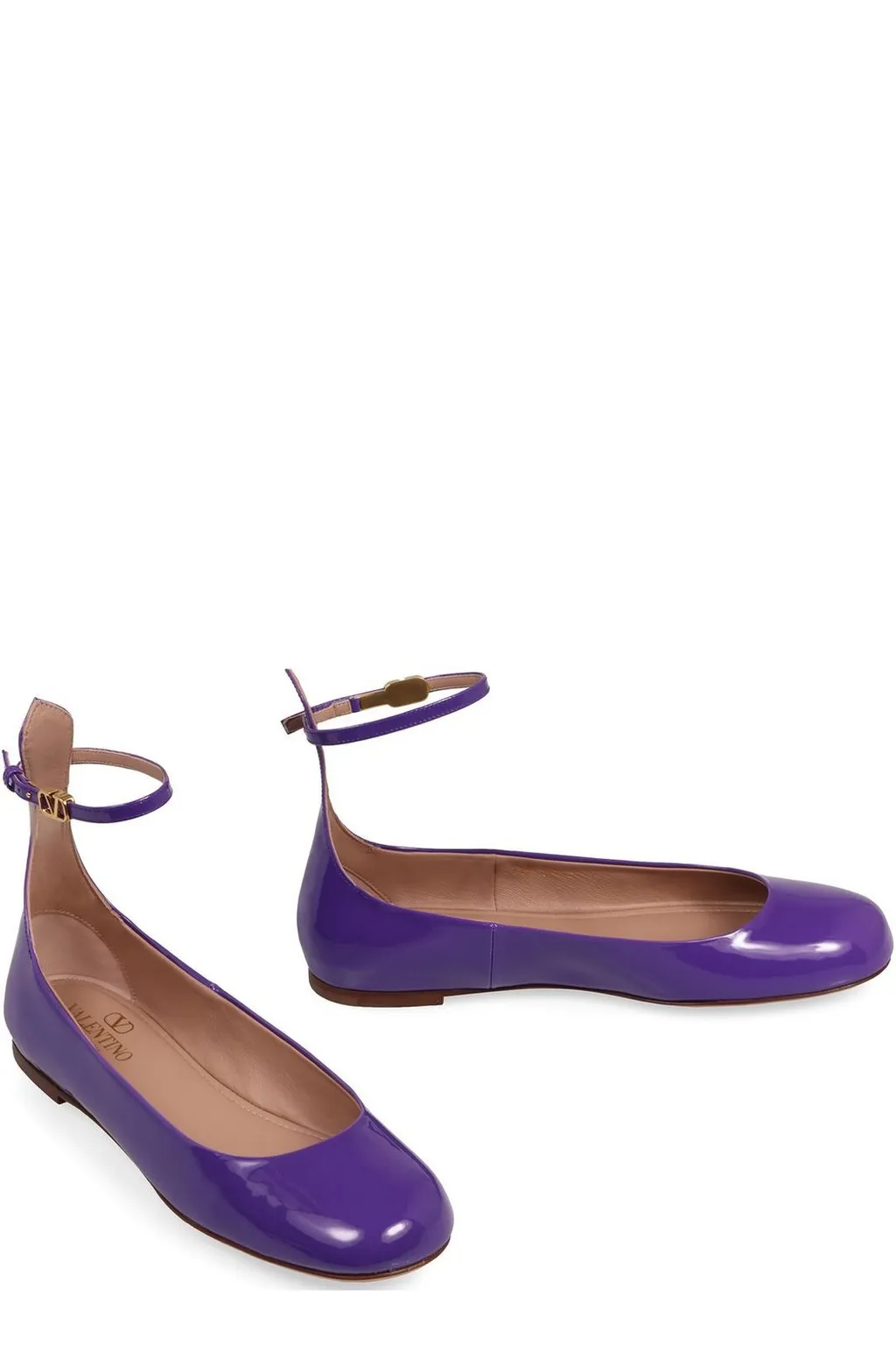 Ballet Flats With Ankle Strap