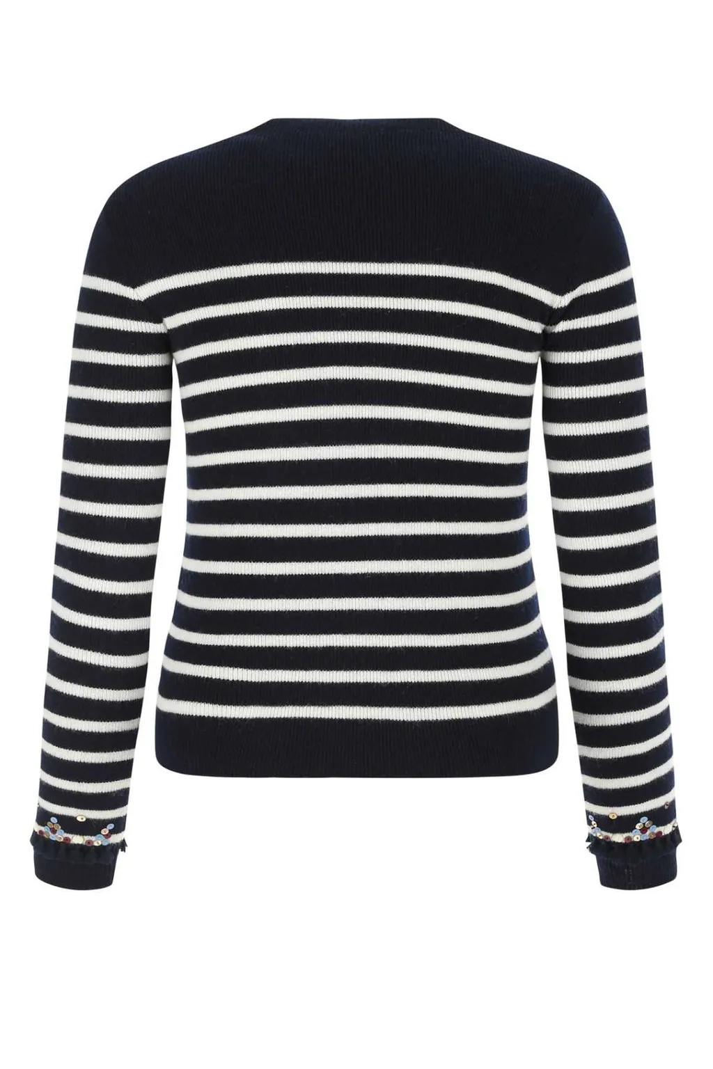 Striped Sweater With Embellishments