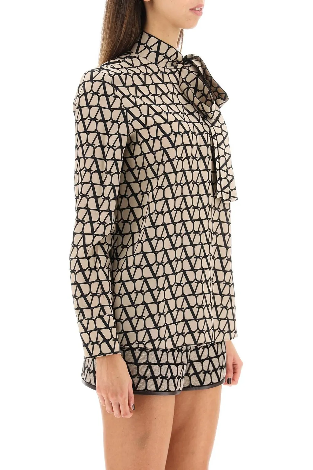 Vltn Print Silk Shirt
