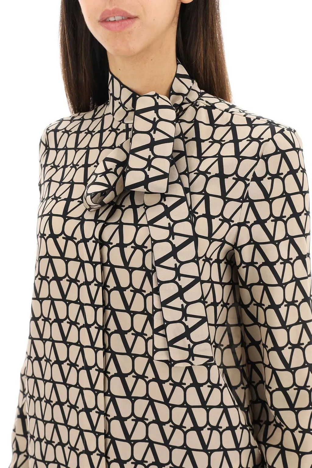 Vltn Print Silk Shirt