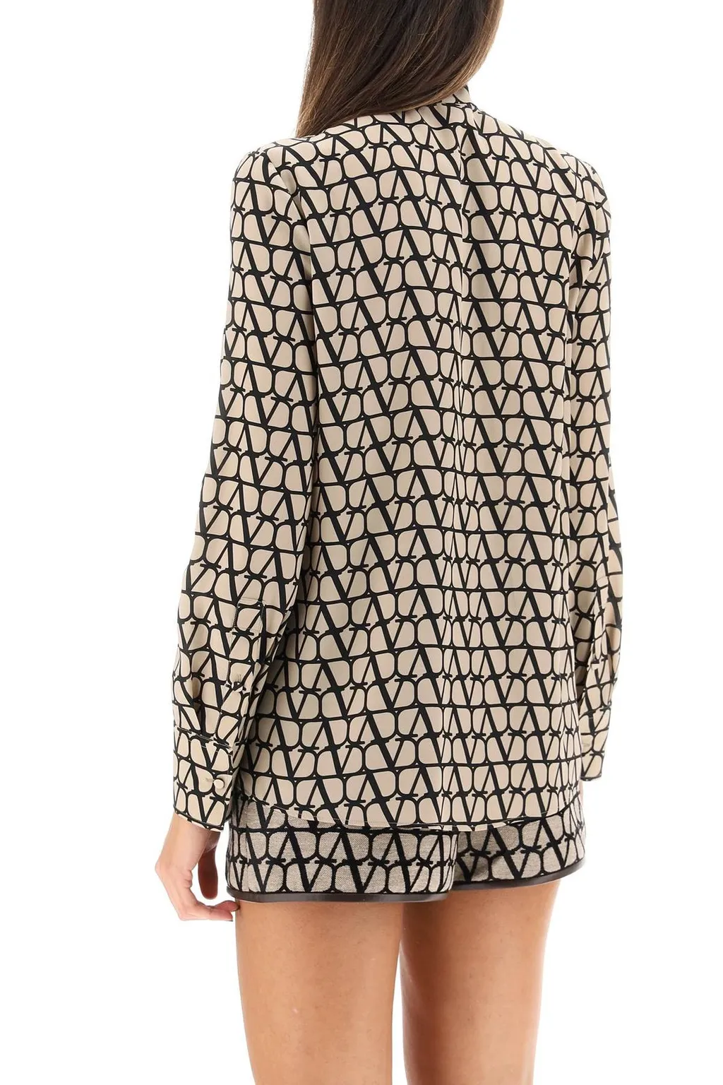 Vltn Print Silk Shirt